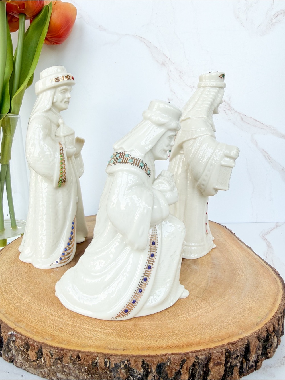 Vintage Lenox Bejeweled Porcelain Three Kings Wisemen - Complete set of 3 - Picture 4 of 9